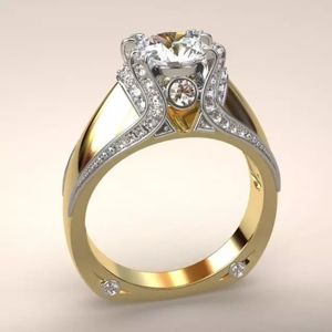 New Yellow Gold Plated Women Diamond Ring
